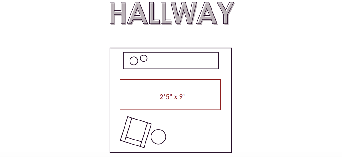 Hallway runner rug size, 2’5”x9’