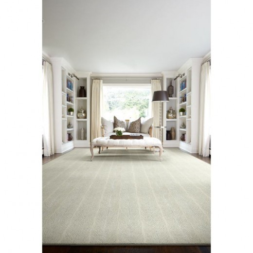 Custom Brightwater Ecru, 62% Royaltron™ Polypropylene/38% Polysilk Area Rug