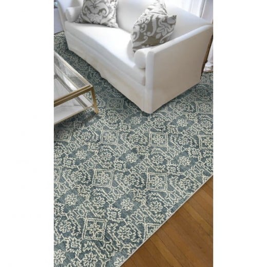 Custom Grandeur Lace Porcelain, 100% Wool Area Rug