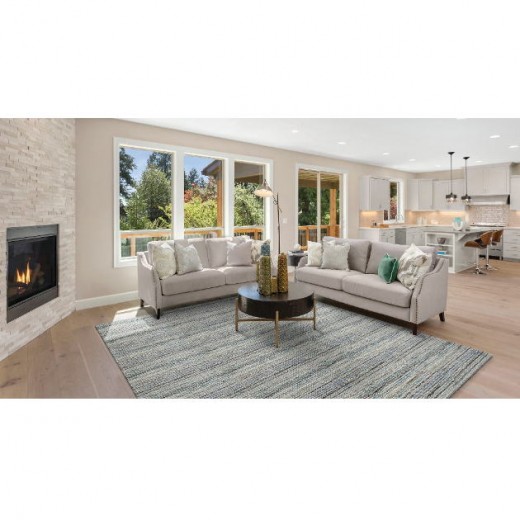 Custom Tablet Sky, 55% Wool/45% Polysilk Area Rug