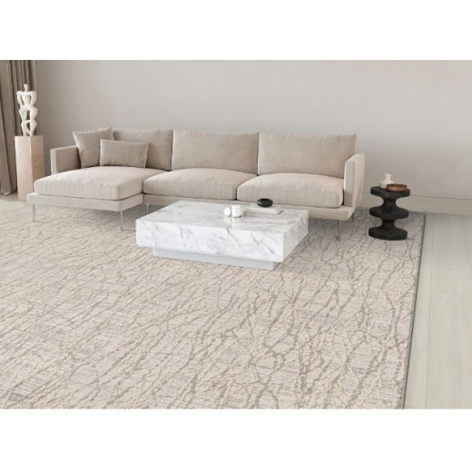 Custom Wavelength Sand, 58% Polysilk/42% Royaltron™ Polypropylene Area Rug