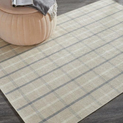 Custom Tattersall Raindrop, 100% New Zealand Wool Area Rug