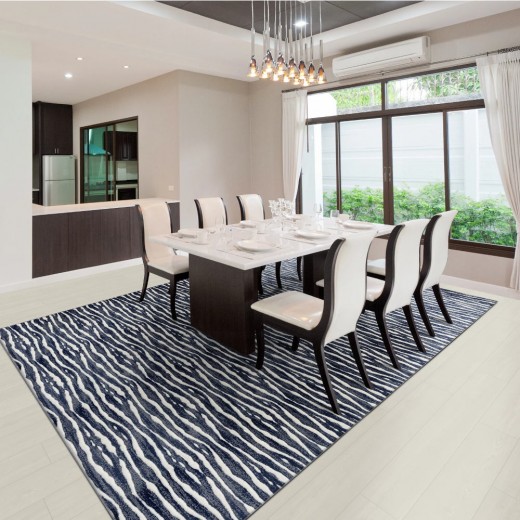 Custom Tidal Platinum, 74% SD Royaltron Polypropylene and 26% Polysilk Area Rug