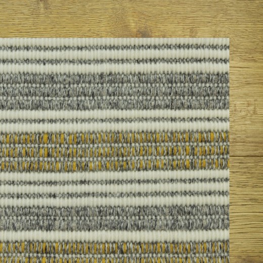 Custom Finnegan Stripe Honey, 100% New Zealand Wool Area Rug