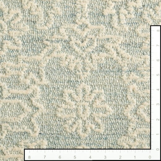 Custom Grandeur Lace Sky, 100% Wool Area Rug