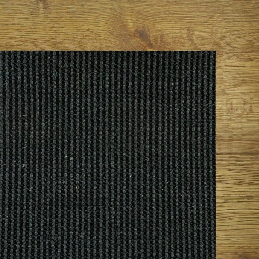 Custom Crossroad Charcoal Black, 100% Sisal Area Rug