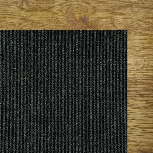 Custom Island Colors Boucle Charcoal Black, 100% Sisal Area Rug