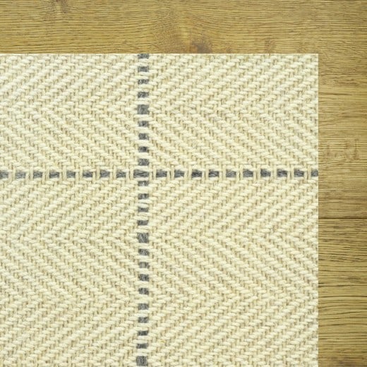 Custom Peter Island Squared Linen, 100% Wool Area Rug