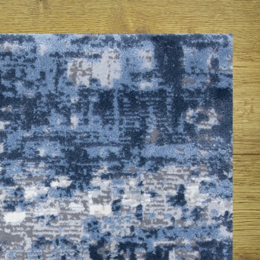 Custom Pixel Steel Blue, 68% SD Royaltron polypropylene and 32% Polysilk Area Rug