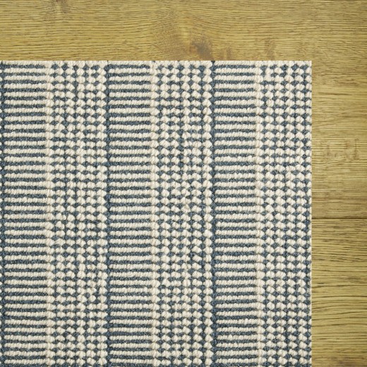 Custom Shazia Stripe Slate, 100% Wool Area Rug