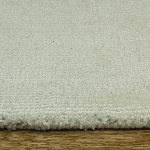 Custom Stellar Aglow Pearl, 100% Polysilk Area Rug