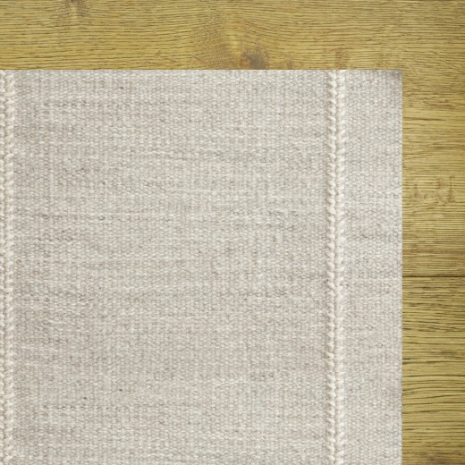 Custom Stitchery Stripe Linen, 100% New Zealand Wool Area Rug