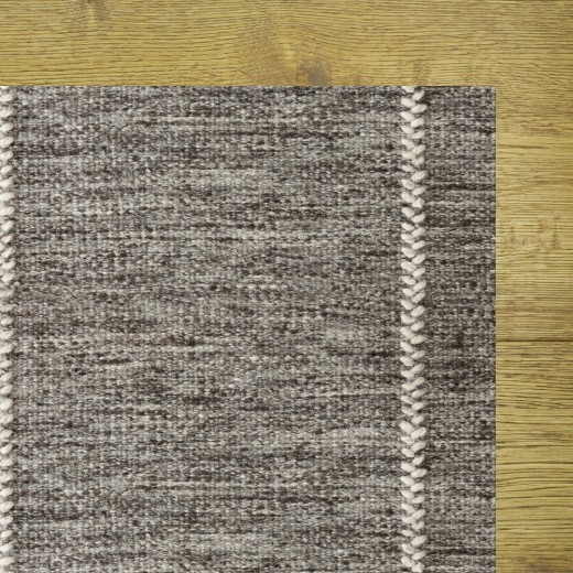 Custom Stitchery Stripe Raven, 100% New Zealand Wool Area Rug