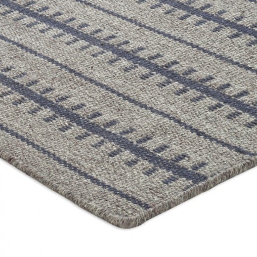 Custom Ticking stripe Lakeside, 100% New Zealand Wool Area Rug
