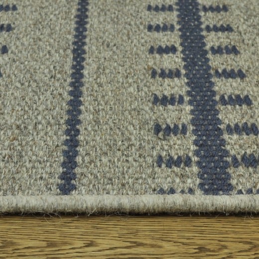 Custom Ticking stripe Lakeside, 100% New Zealand Wool Area Rug