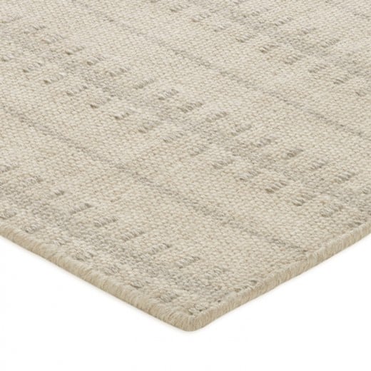Custom Ticking stripe Pearl, 100% New Zealand Wool Area Rug