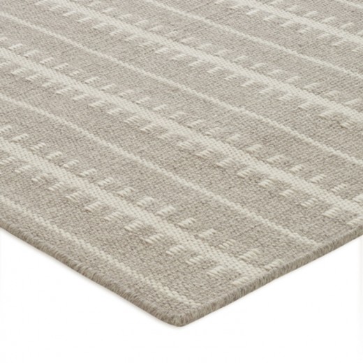 Custom Ticking stripe Shadow, 100% New Zealand Wool Area Rug