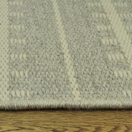 Custom Ticking stripe Shadow, 100% New Zealand Wool Area Rug