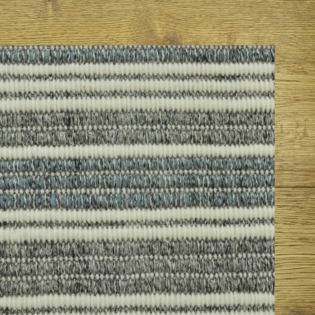 Custom Finnigan Stripe Spa, 100% New Zealand Wool Area Rug