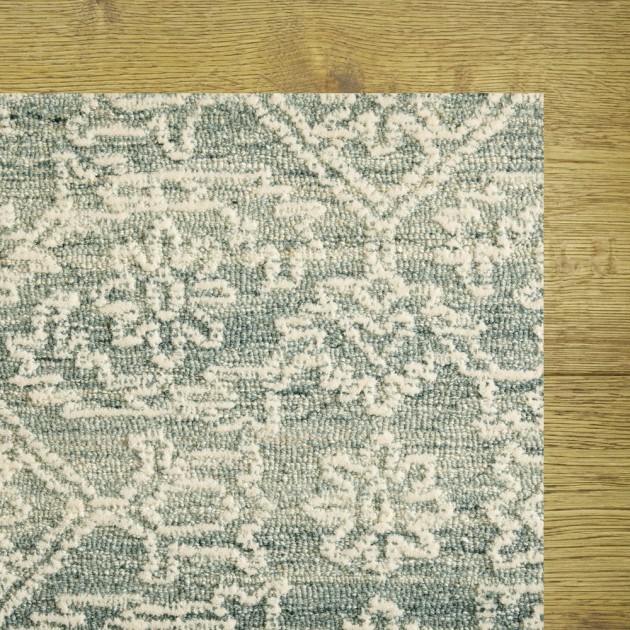 Custom Grandeur Lace Ocean, 100% Wool Area Rug