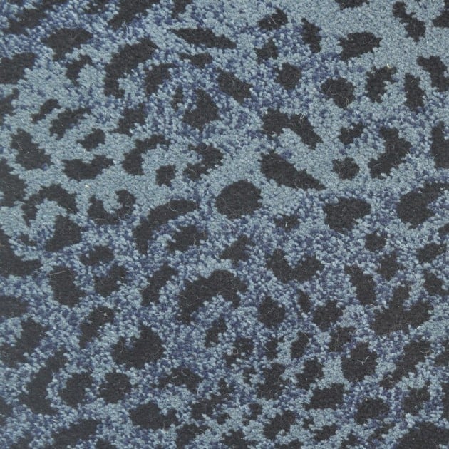 Custom Leopard-Ax Blue, 80% Wool/20% Nylon Area Rug