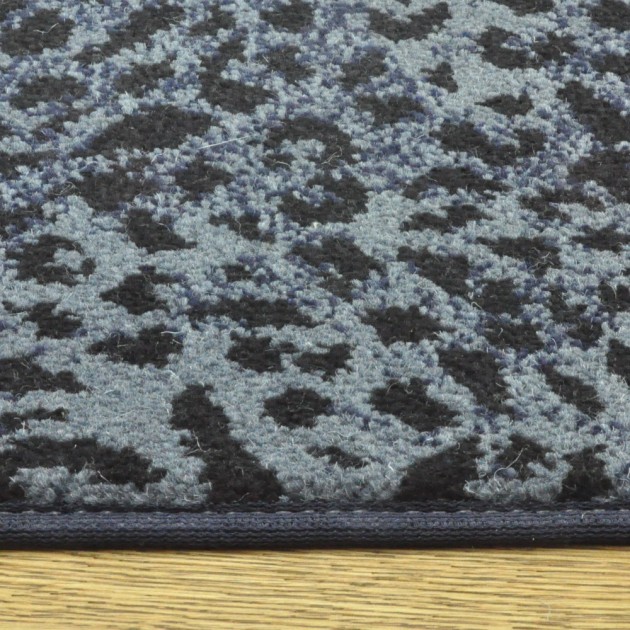 Custom Leopard-Ax Blue, 80% Wool/20% Nylon Area Rug