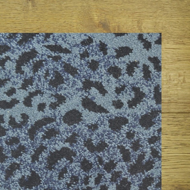 Custom Leopard-Ax Blue, 80% Wool/20% Nylon Area Rug