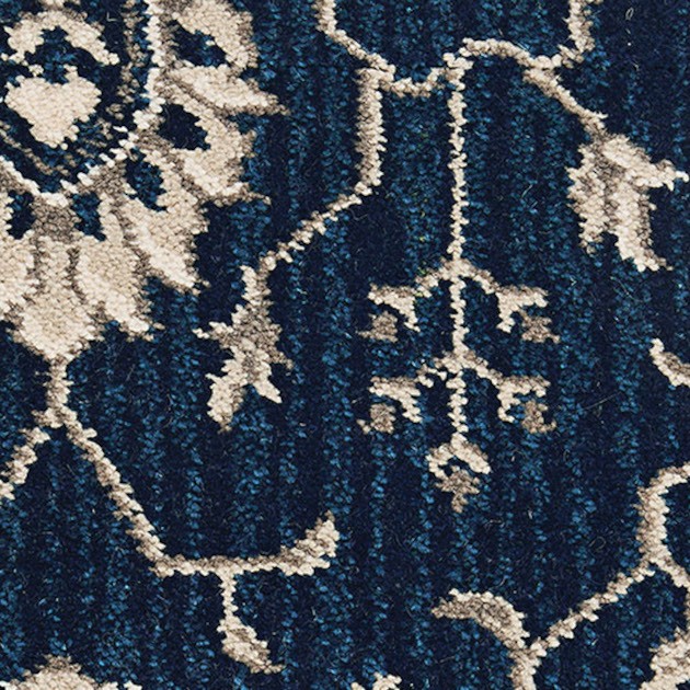 Custom Royalax II New Keshan Royal Blue, 80% Wool/20% Nylon Area Rug