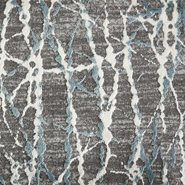 Custom Sound Waves  Spa , 58% Polysilk/42% Royaltron™ Polypropylene Area Rug