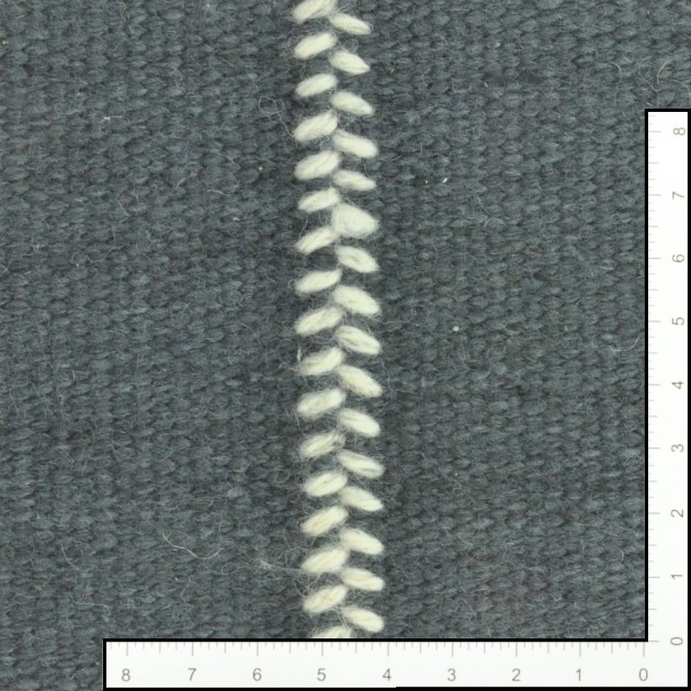 Custom Stitchery Stripe Indigo, 100% New Zealand Wool Area Rug