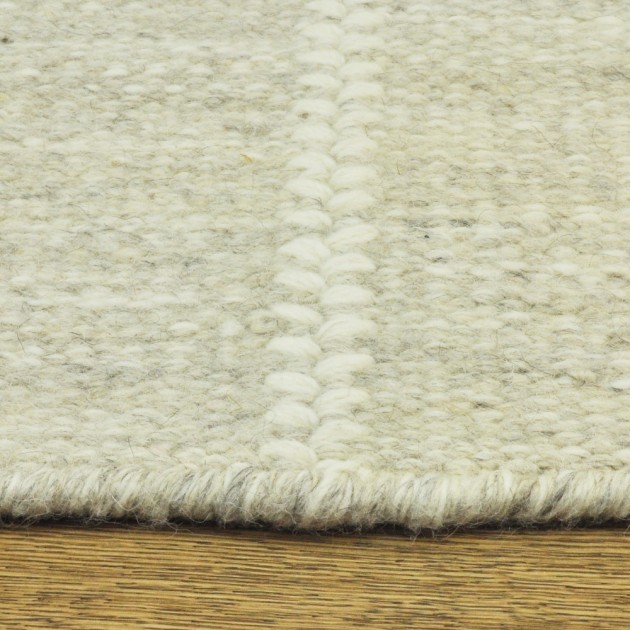 Custom Stitchery Stripe Linen, 100% New Zealand Wool Area Rug