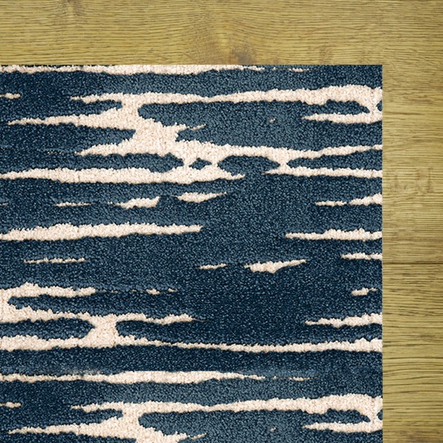 Custom Waters Edge Navy, 50% Polypropylene/50% Polyester Area Rug
