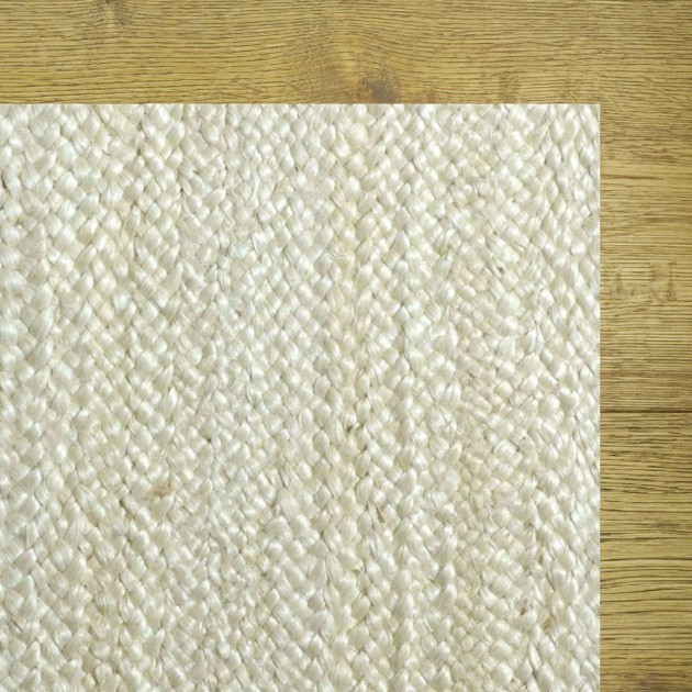 Custom Zira White, 100% Jute Area Rug