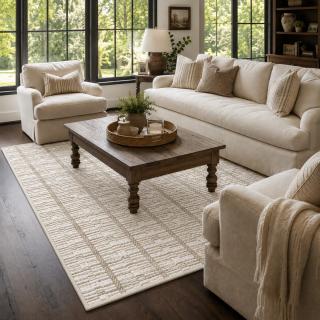 Custom Aura Taupe, 55% Wool/45% PET (High Content Recycled Materials Used) Area Rug